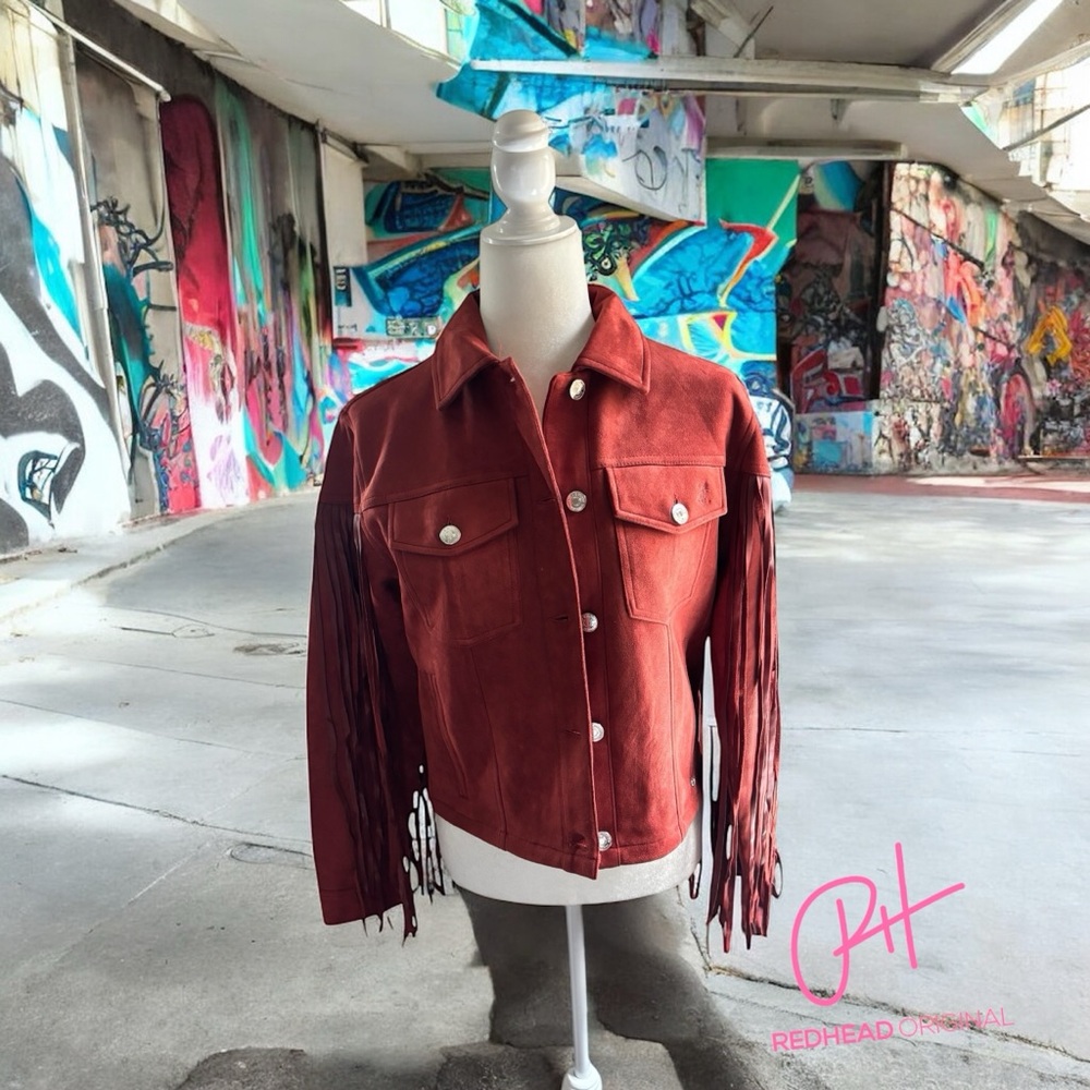 Juicy Couture Red Faux NWT  Fringe Jacket-sold out online